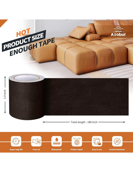 Parche de reparación de cuero Azobur 0.61x4.57m autoadhesivo