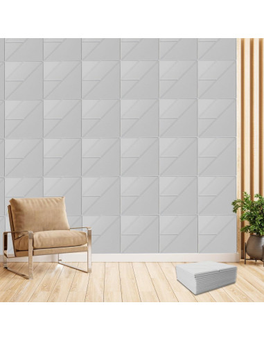 Paquete de 12 Paneles Acústicos Autoadhesivos 30.48x30.48cm