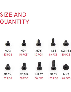 Juego de Tornillos para Laptop Waycreat 800pcs M2 M2.5 M3 2