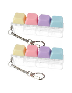Teclado Antiestrés Portátil Genérico con Llavero - 4 Teclas Colores