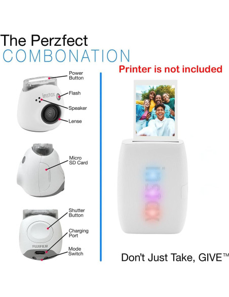 Cámara Digital Fujifilm Instax Pal Negra + 20 Impresiones