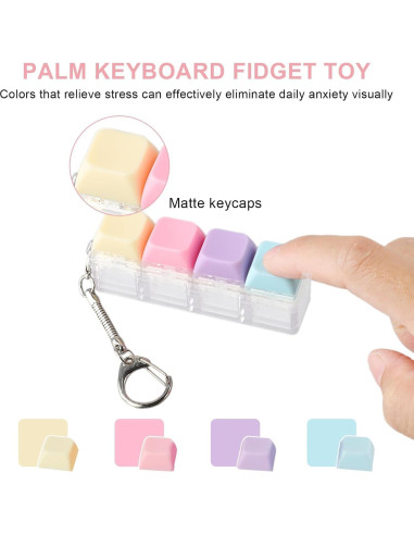 Teclado Antiestrés Portátil Genérico con Llavero - 4 Teclas Colores