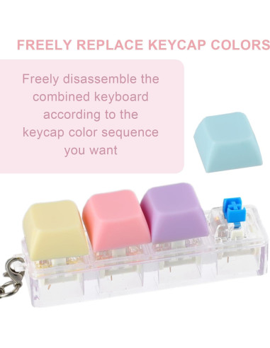 Teclado Antiestrés Portátil Genérico con Llavero - 4 Teclas Colores