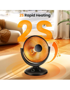 Calefactor Parabólico Oscilante Kismile 800W con Termostato 2