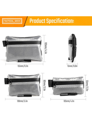 Bolsa de Almacenamiento TACTICAL GEEK A5 Molle 14L Blanca