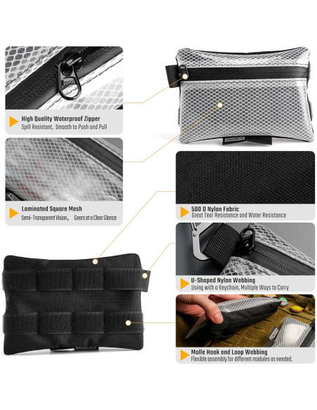 Bolsa de Almacenamiento TACTICAL GEEK A5 Molle 14L Blanca