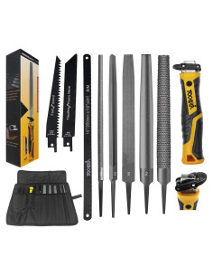 Juego de limas 8 en 1 TOOLAN - Acero al carbono, mango ergonómico