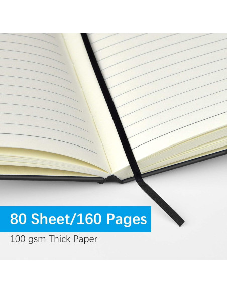 Cuadernos de Bolsillo Coopay 4 Paquete Tapa Dura Negro 160 Páginas Cuadernos de Bolsillo Coopay 4 Paquete Tapa Dura Negro 160 Páginas