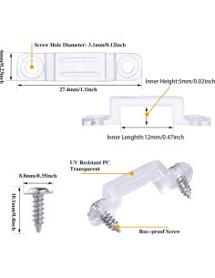 Soportes de Montaje Qunclay para Tiras LED 12 mm - 100 Clips y Tornillos 2