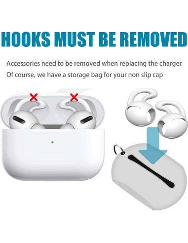 6 Pares Tapas de Silicona para AirPods Pro + Funda Almacenaje