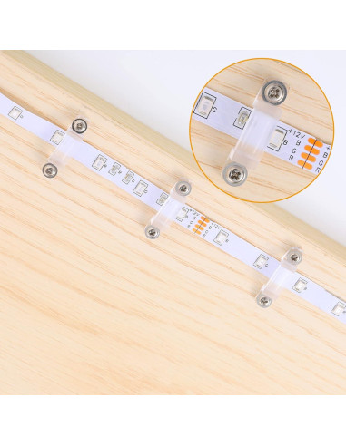 Soportes de Montaje Qunclay para Tiras LED 12 mm - 100 Clips y Tornillos