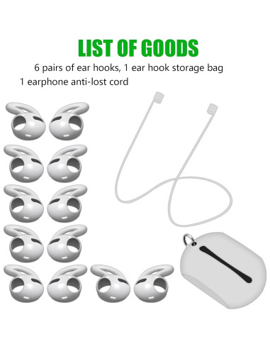 6 Pares Tapas de Silicona para AirPods Pro + Funda Almacenaje