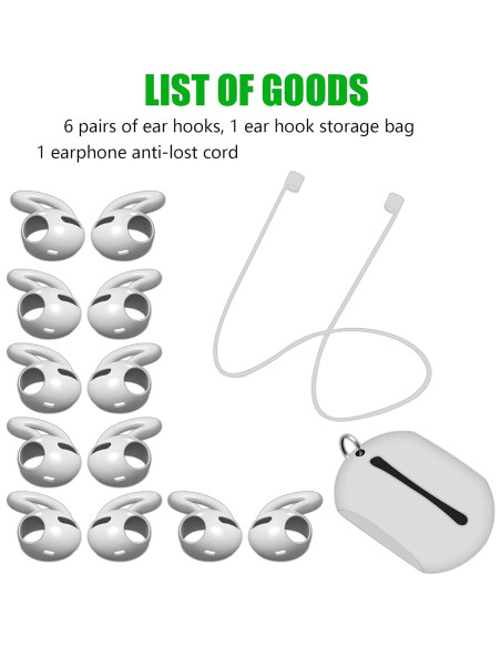 6 Pares Tapas de Silicona para AirPods Pro + Funda Almacenaje