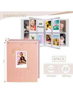 Álbum de Fotos Holoary Rosa 256 Bolsillos 5.6x8.4 cm 2