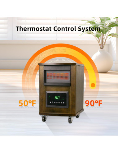 Calefactor Infrarrojo WEWARM 1500W con Control Remoto y Ruedas