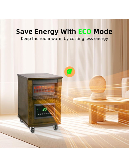 Calefactor Infrarrojo WEWARM 1500W con Control Remoto y Ruedas