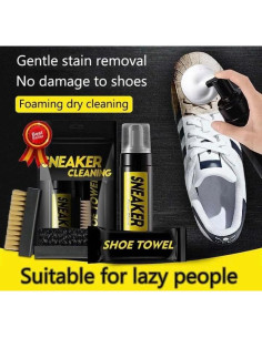 Kit Limpiador de Zapatos Shoe Bliss 150ml con Cepillo y Paño 2