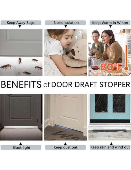 2 Paquetes Tiras Aislantes de Corrientes de Aire WUMUTI 99cm