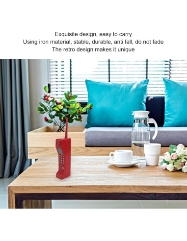 Teléfono Celular Retro Zerone Rojo Vintage para Decoración