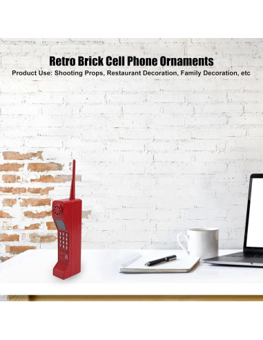 Teléfono Celular Retro Zerone Rojo Vintage para Decoración