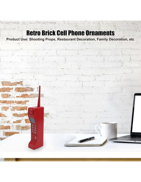 Teléfono Celular Retro Zerone Rojo Vintage para Decoración