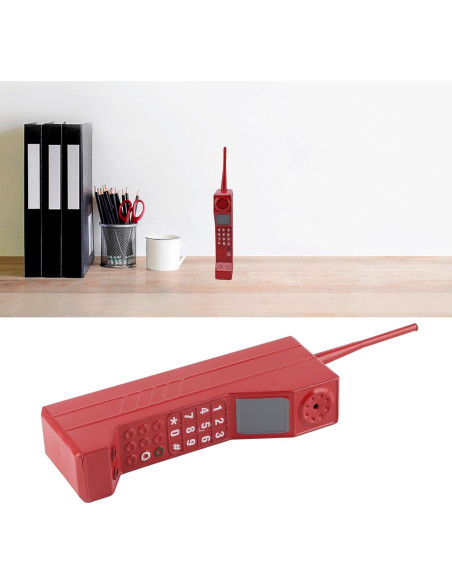 Teléfono Celular Retro Zerone Rojo Vintage para Decoración