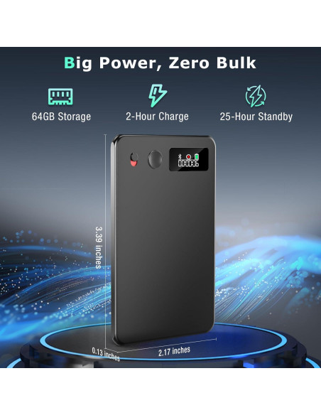 Grabadora de Voz AI ZEOUPT 64GB con Transcripción Multilingüe