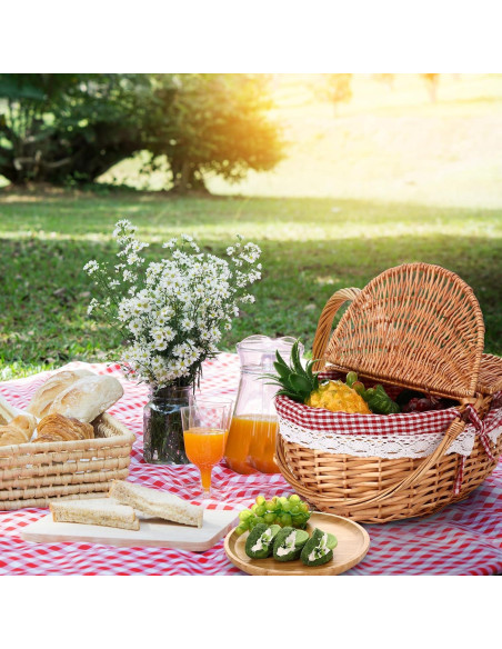 Cesta de Picnic Gandeer con Forro y Platos de Bambú 4 Personas