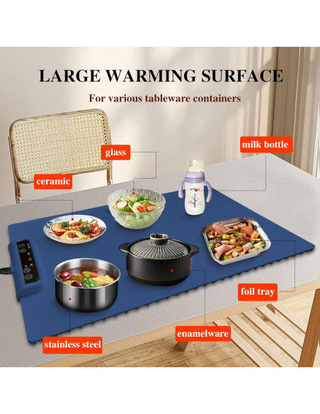 Alfombrilla Calentadora de Comida Eléctrica Pandaaar 60.8x37.8cm