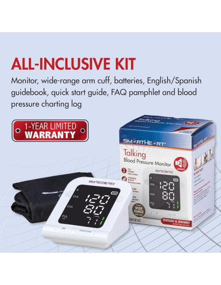 Monitor de Presión Arterial Veridian Healthcare 01-742T con Instrucciones Auditivas