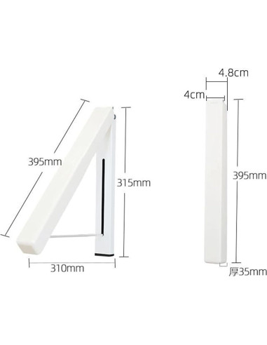 Perchero Plegable Montado en Pared MXFDOKD Blanco 5kg