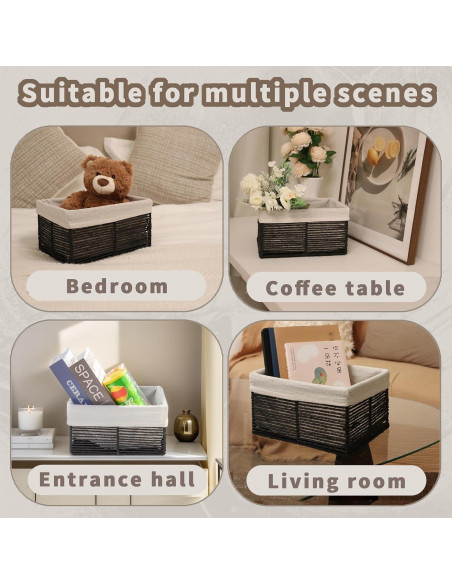 Cesta de Almacenamiento Rectangular GYASVWU - Negro Pequeño