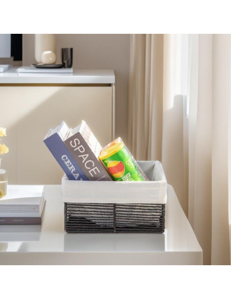 Cesta de Almacenamiento Rectangular GYASVWU - Negro Pequeño