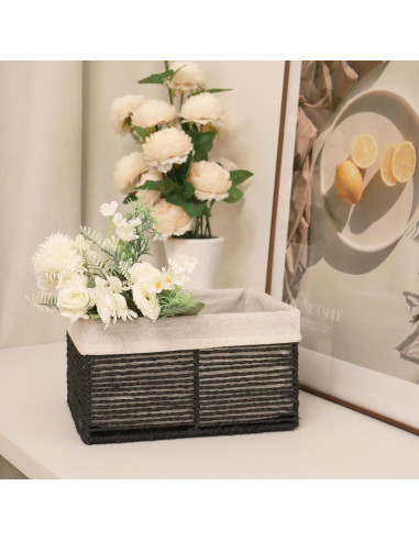 Cesta de Almacenamiento Rectangular GYASVWU - Negro Pequeño