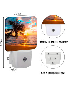 Luz Nocturna FSHVQKD 0.5W Sensor Crepúsculo 11.5x7.5x5 cm 2