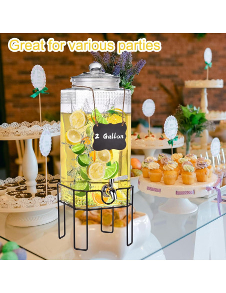 Dispensador de Bebidas de Vidrio Edycur 2 Galones con Grifo