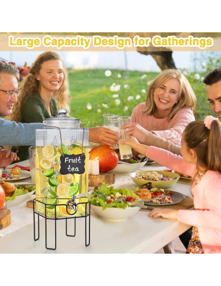 Dispensador de Bebidas de Vidrio Edycur 2 Galones con Grifo