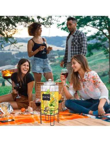 Dispensador de Bebidas de Vidrio Edycur 2 Galones con Grifo