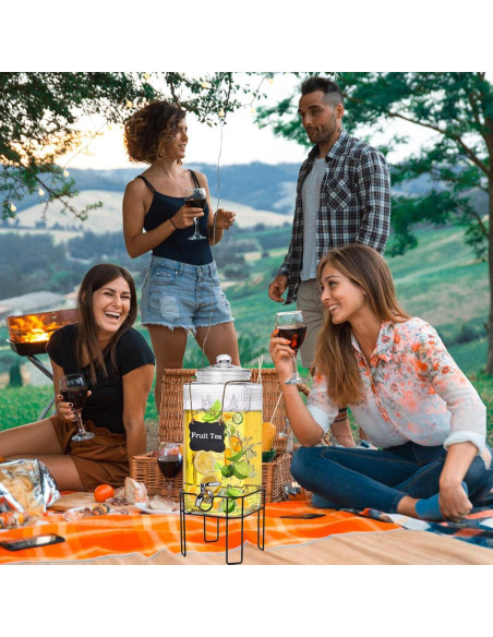 Dispensador de Bebidas de Vidrio Edycur 2 Galones con Grifo