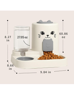 Comedero y dispensador de agua automático Ppeng 2 en 1 para mascotas 2