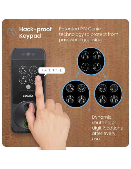 Cerradura Inteligente Lockly Visage Zeno, Reconocimiento Facial y Huella Dactilar, Wi-Fi, Instalación Fácil