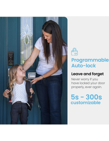 Cerradura Inteligente Lockly Visage Zeno, Reconocimiento Facial y Huella Dactilar, Wi-Fi, Instalación Fácil