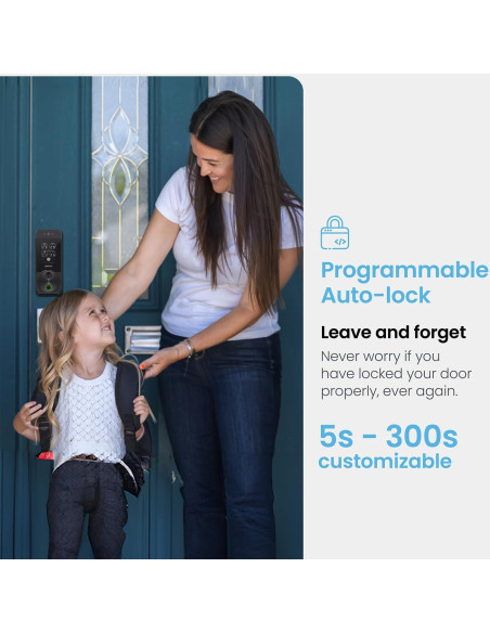 Cerradura Inteligente Lockly Visage Zeno, Reconocimiento Facial y Huella Dactilar, Wi-Fi, Instalación Fácil