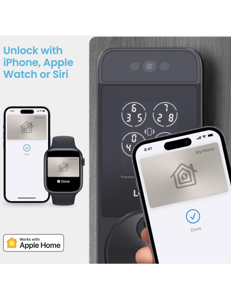 Cerradura Inteligente Lockly Visage Zeno, Reconocimiento Facial y Huella Dactilar, Wi-Fi, Instalación Fácil