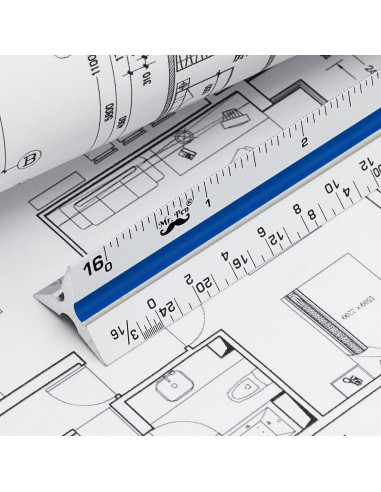 Regla de Escala Triangular de Aluminio Mr. Pen 30 cm