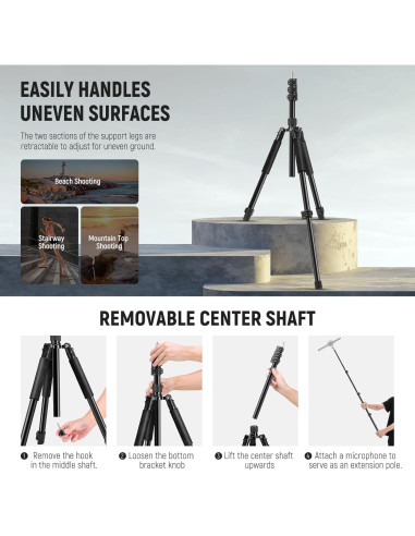 Soporte de Luz NEEWER ST195 Trípode Aluminio 1.5-6.4ft