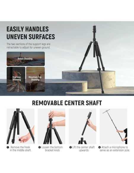 Soporte de Luz NEEWER ST195 Trípode Aluminio 1.5-6.4ft