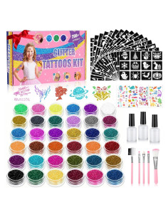 Kit de Tatuajes de Brillo Temporal Aottom - 220 Plantillas