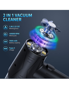 Soplador y Aspiradora Eléctrica 2 en 1 TRANSWARRIOR 110000RPM 2