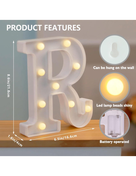 Letras LED Blancas SKYPHAROS 22.5 cm para Decoración